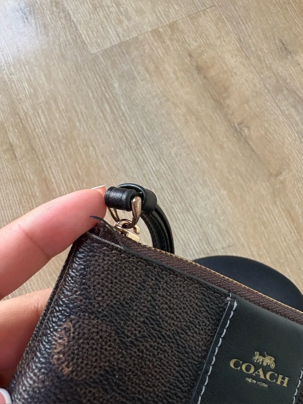 Coach Corner Zip Wristlet in Signature Canvas